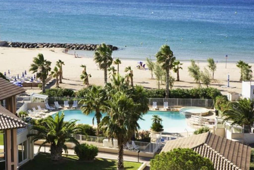 Port Frejus Cap Hermes Vue Mer Et Port Pieds Dans L'Eau Piscine Pkg Exterior foto